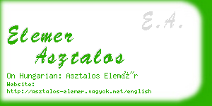 elemer asztalos business card